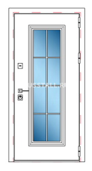 Металлическая дверь с металлофиленкой в коттедж RS-112 - Изображение
