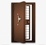 Стальная дверь с решеткой в КХО RS-329 - Изображение