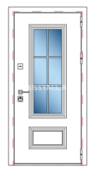 Металлическая дверь с металлофиленкой в коттедж RS-111 - Изображение
